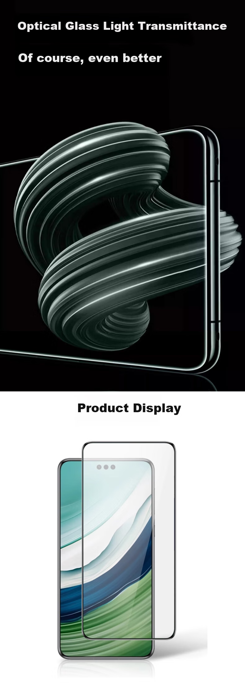 MAIKUQI Tempered Glass Screen Protector Compatible with Huawei Mate60/70, Full Coverage Anti-Fingerprint Glass Film - 2 Pack 2