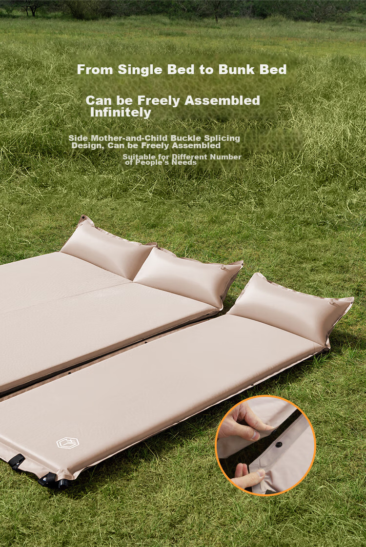 JD Original Automatic Inflatable Mattress, Outdoor Camping Mat, Moisture-Proof Pad, Air Mattress, Floor Mat for Sleeping, Air Bed, Double Size, 8cm Thick 11