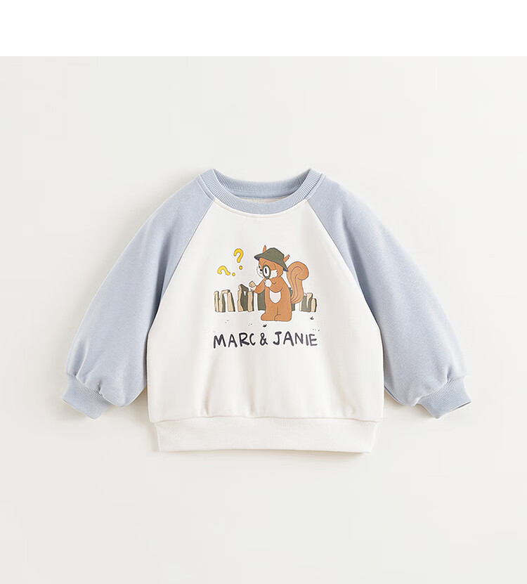 MARC&JANIE Children's Outdoor Camping Color-Block Sweatshirt, Baby Raglan Sleeve Top Spring Wear 250036 2