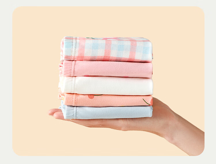 Bingxue Kapok Children's Cotton Underwear Girls' 7A Antibacterial Boxer Briefs Class A Mid-Large Kids Development Period No Pinch Four Seasons Underwear 12