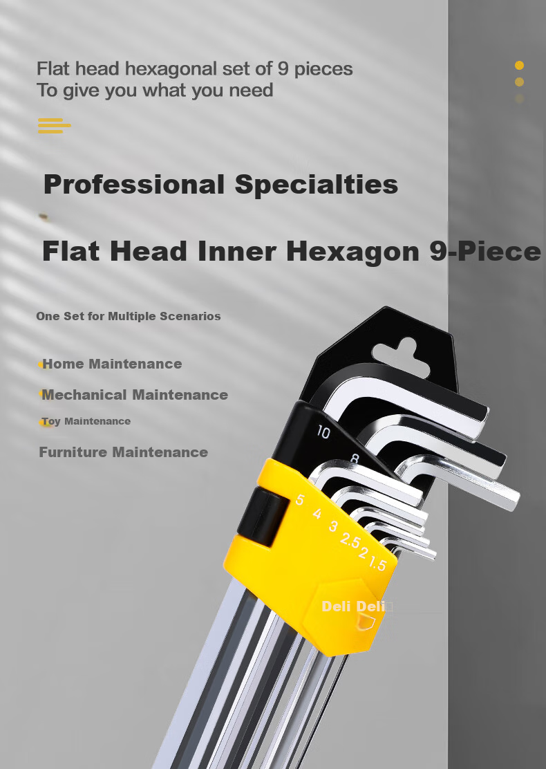 Deli Hexagonal Wrench Set, Hexagonal Wrench Combination, 9-Piece Set, DL3099 1