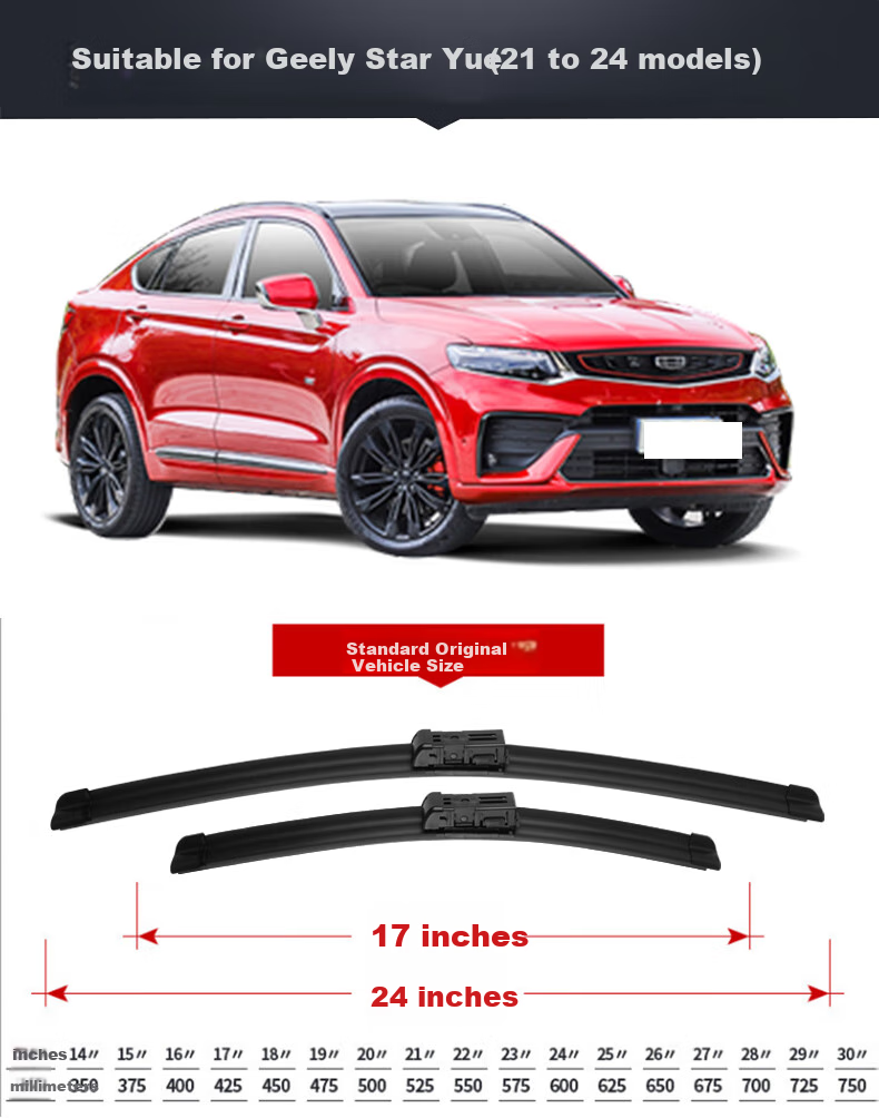 Meisim Geely Excelle Windshield Wiper Blades, Original Accessories, Specialized Boneless, for 2019-2021 Models, Rubber Strip Wipers, 1 Pair 1