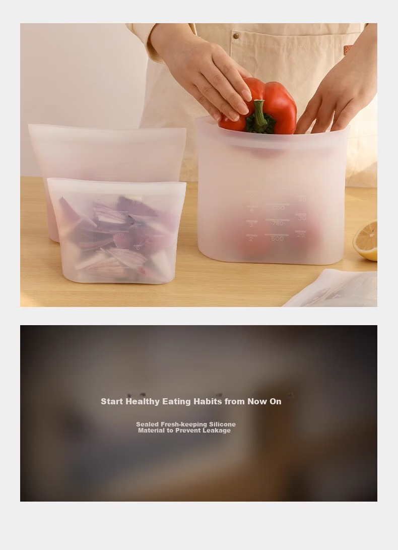 Yuanben Thick Silicone Sealing Bags for Kitchen, Refrigerator, Food-Grade Fresh-Keeping Bags, Vegetable And Fruit Storage, Baby Food Packaging, Self-Sealing Bags for Home Use 12