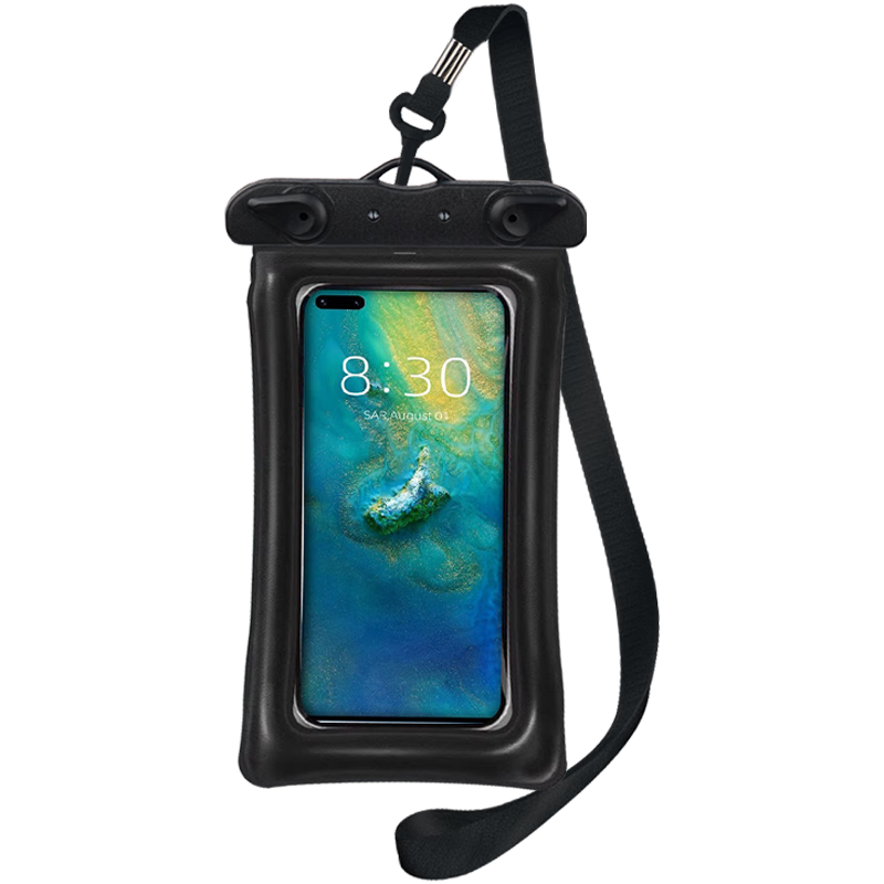 Ansairui Waterproof Phone Case, Touchscreen Compatible, Rainproof Bag with Lanyard, Protective Cover for Food Delivery And Express Delivery, Black, 7S00044