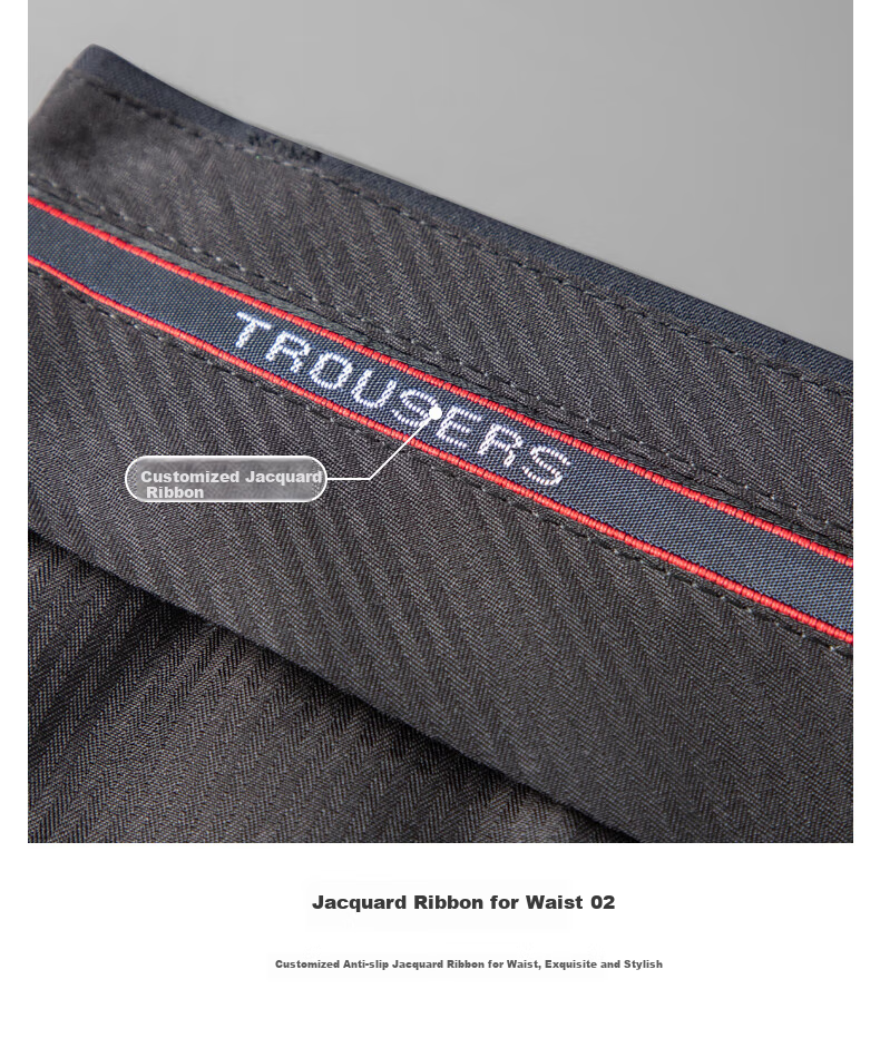FIRS Men's Wool Spring Autumn Wrinkle-Free Straight Casual Dress Pants Professional Suit Trousers 9