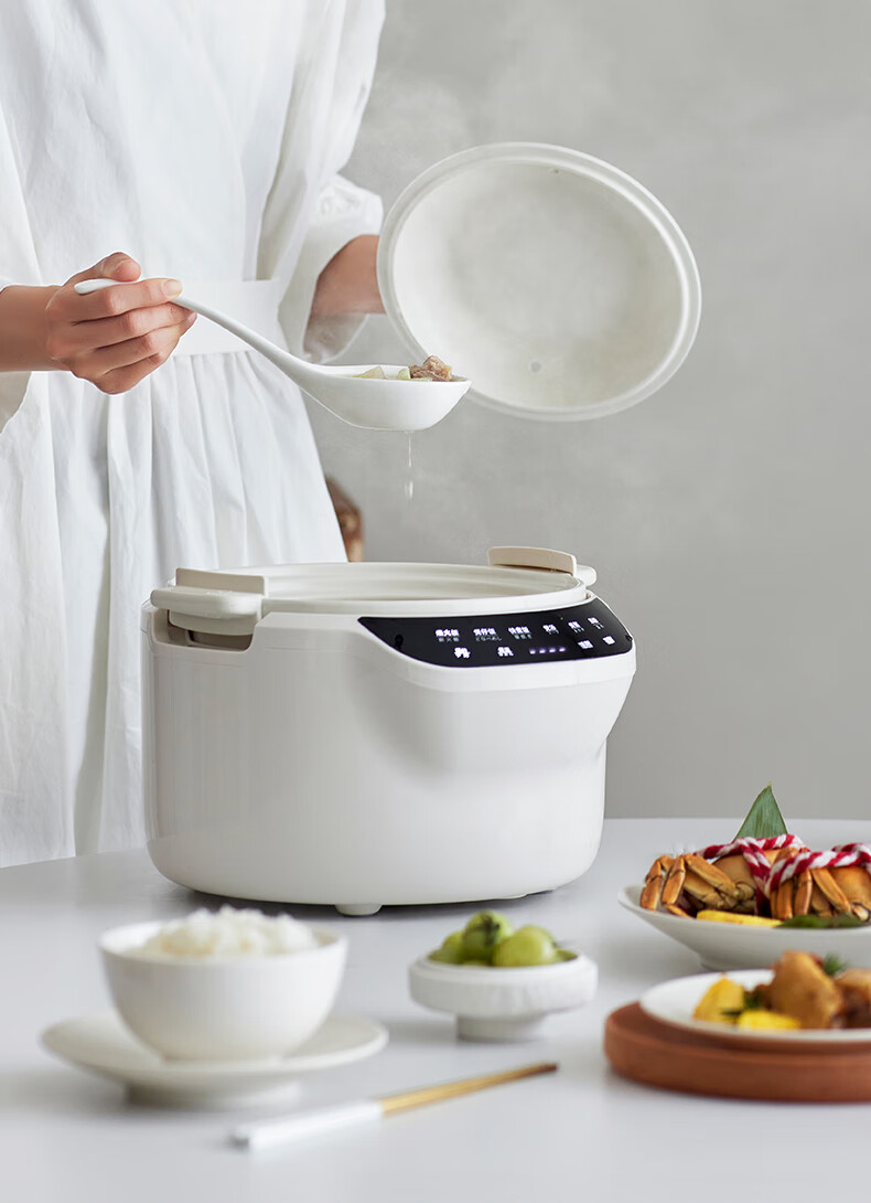 Olayks Ceramic Inner Pot Rice Cooker for 2-5 People, True Earthen Pot, No Coating, Smart Firewood Rice Cooker for Home Use, Claypot Rice Cooker, Soup Pot with Anti-Overflow Design, No Coating, 3L Capacity 24