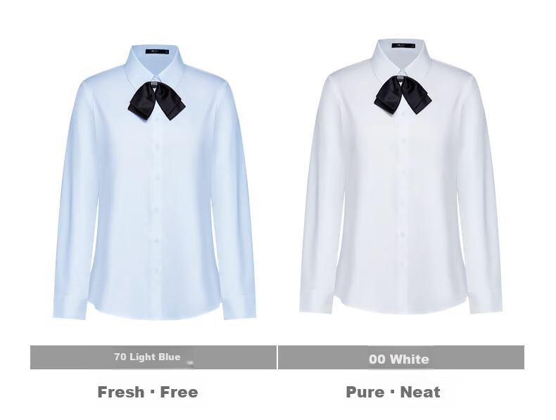 G2000 [Delivery with Bow] Autumn And Winter Mall-Matching Comfortable Draping Formal Long-Sleeve Shirt, Light Blue, Size 34 9
