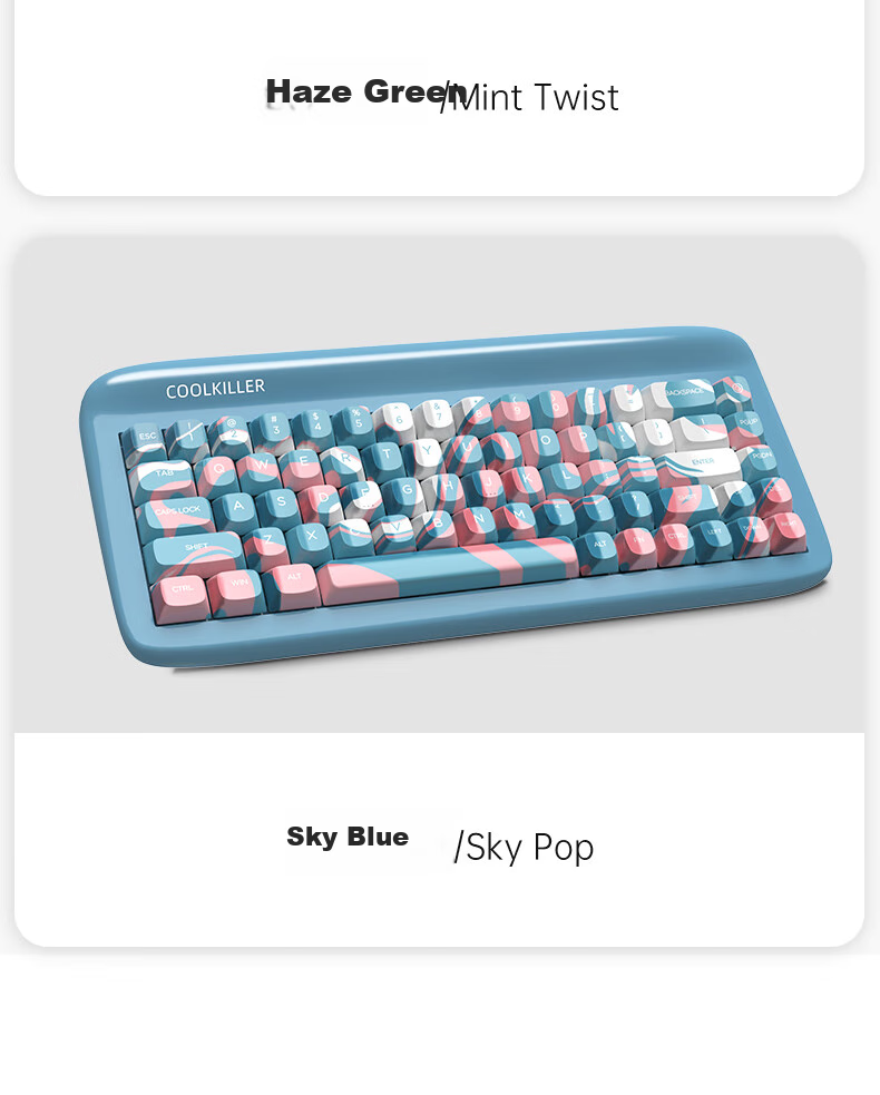 CoolKiller VIVID67 Custom Mechanical Keyboard, Aluminum Block, Wireless Bluetooth Tri-Mode Gaming Keyboard, Gift for Girlfriend, Candy Pink 20