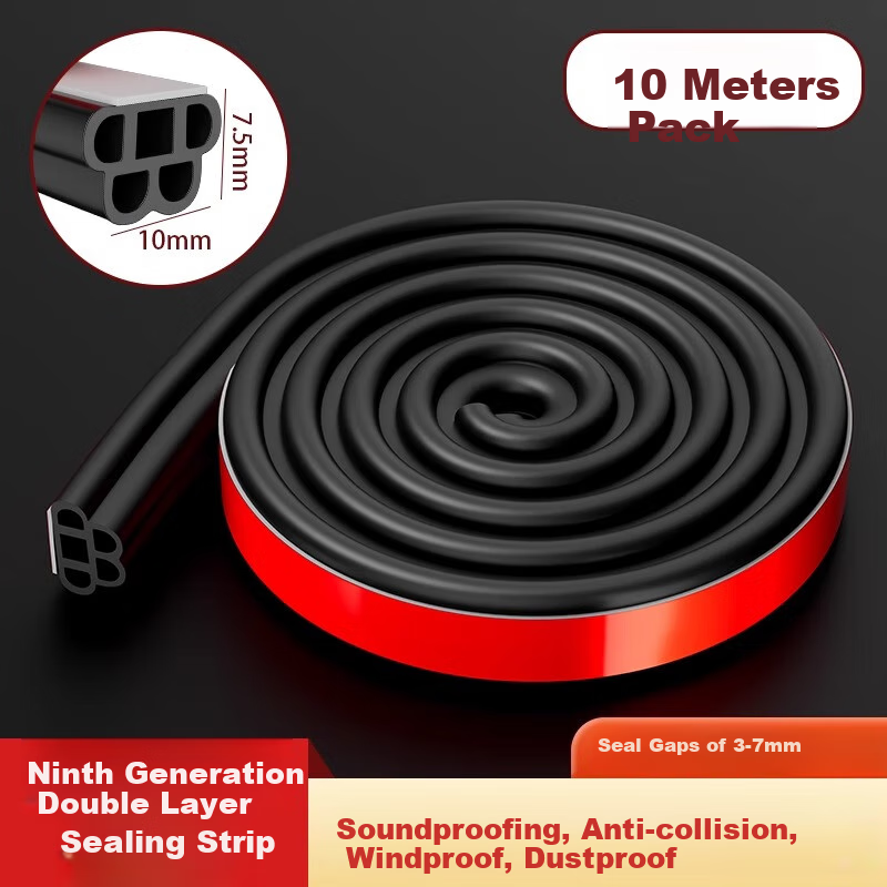 Shouli Anti-Theft Door Sealing Strip, Double Door Entrance Door Frame Gap Windproof Soundproof Wooden Door Rubber Strip, Indoor Bedroom Entrance Door