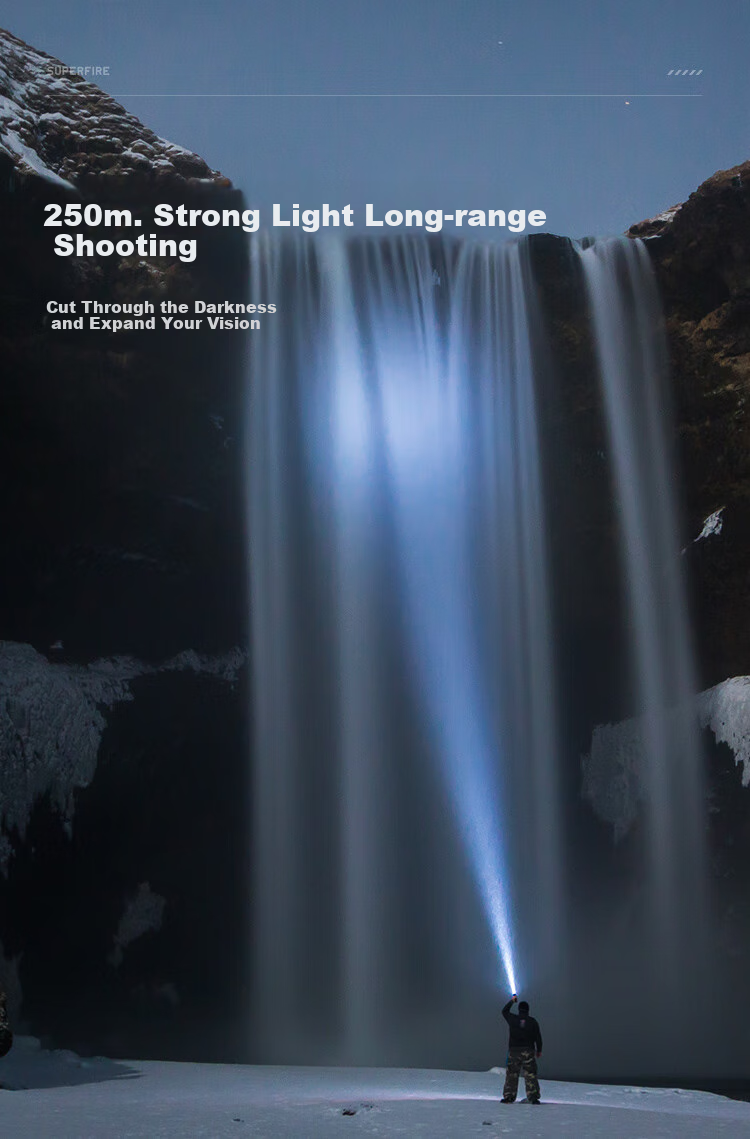 SupFire C8-G High-Intensity Flashlight, Multifunctional, 36W High Power, P90 Rechargeable, Ultra-Bright Long-Range LED Outdoor Light, Waterproof Searchlight, Long Battery Life of 3 Hours 4