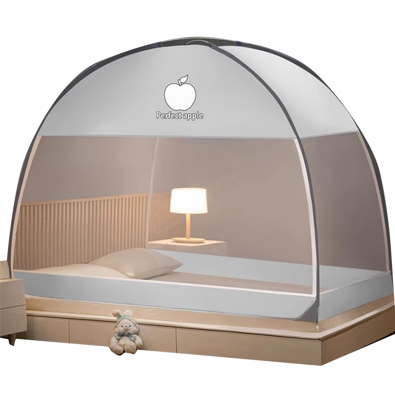 AVIVI Class A Mosquito Net for Home Use, Baby Fall Prevention, Mongolian Style Mosquito Net with Double Doors, 1.8 Meters, Apple [No Installation Required]