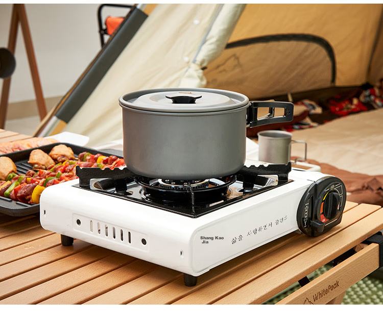 Suncojia Portable Gas Stove, Camping Stove, Butane Stove, Outdoor Cooking Equipment, Elegant White 4