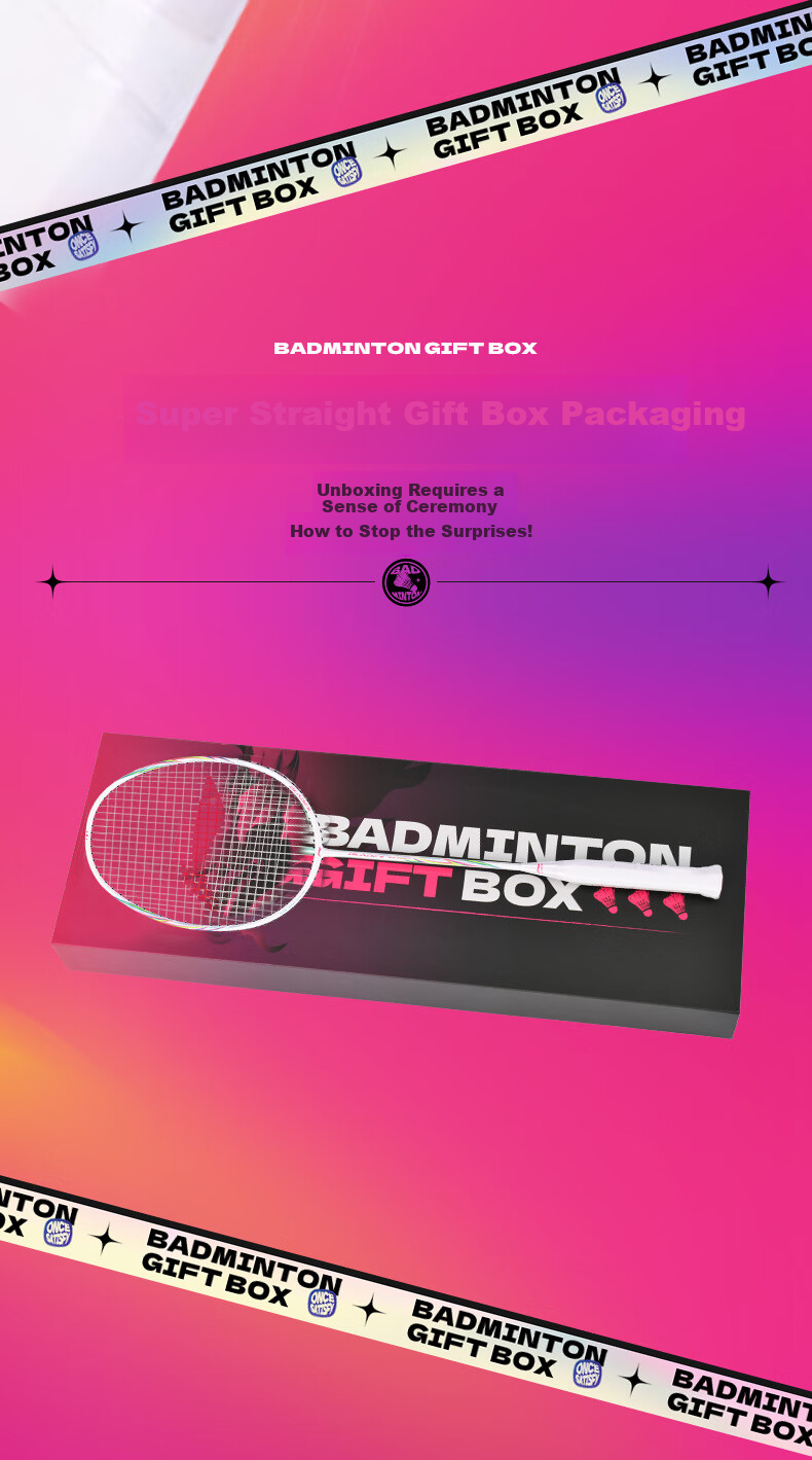 Li-Ning Badminton Racket Holiday Gift Box Set, Full Carbon Single Racket Ultra-Light 4U Performance Small Steel Cannon Pearl White Pre-Strung 9