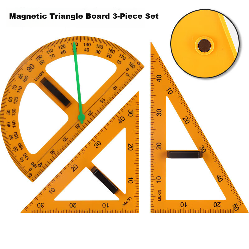Liuxin Triangle Ruler Protractor Teaching Aid, Magnetic Math Tool for Elementary And Middle School Students, Stationery And Learning Supplies, Back-To Season And Teacher's Day Gift, Educational Kit Set for Gifting 2