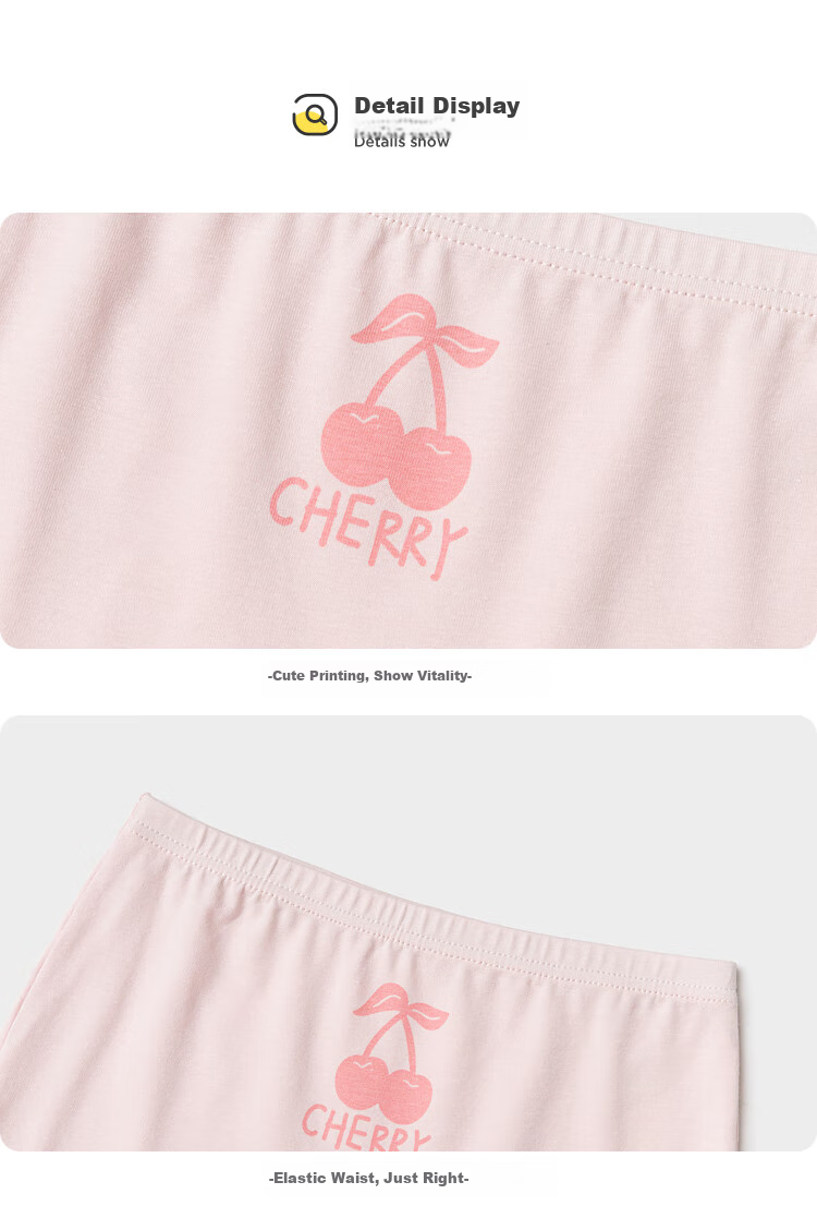 BALABALA Girls' Cotton Underwear, Children's Boxer Briefs, Toddler Antibacterial Crotch, for Older Children, Three-Pack, 209925170010 11