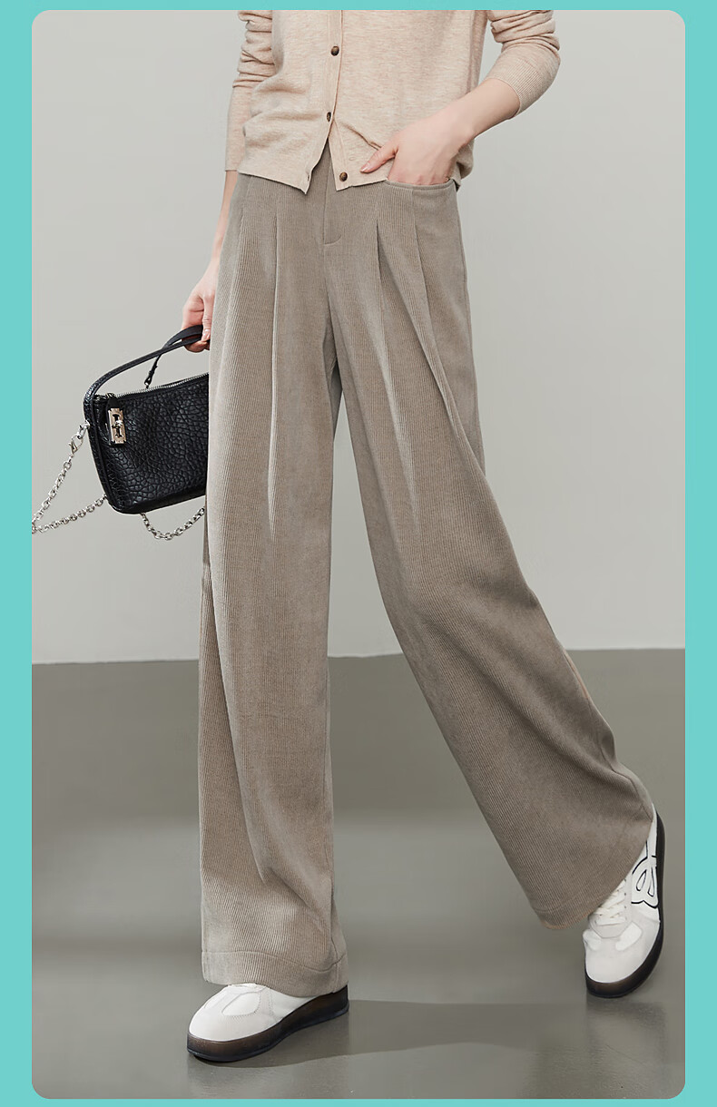 ESE-Y Wide-Leg Pants for Women, Spring 2025, High-Waisted Slimming Straight-Leg Glutinous Rice Pants, Black, Size 27 10