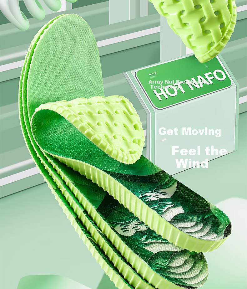 Warrior 2-Pair Sports Insoles for Men, Shock-Absorbing, Soft, Odor-Resistant, Breathable, Sweat-Absorbing, Military Training 6085 Green 39-40 2