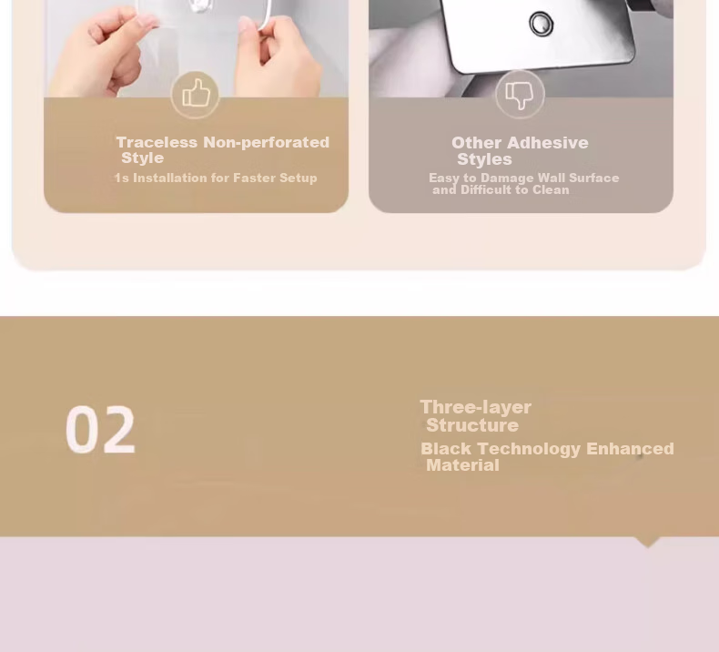 CHUSHE Wedding Photo Hanging Kit, No Drilling Required, Strong Hooks, Adhesive Frame Hanger, Wall Mounting Nails And Fixators 13