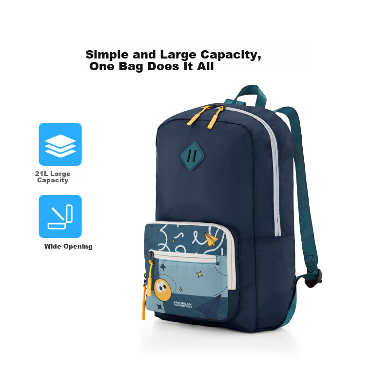 AMERICAN TOURISTER Backpack, Business Folding Laptop Bag, Casual Travel Bag, Multifunctional Backpack, Z19 Navy Blue