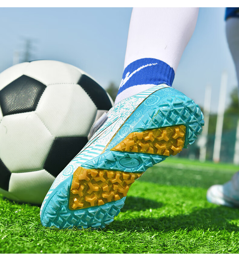 Shuangxing Kids Soccer Shoes TF Turf Studs Youth Boys Girls Artificial Grass Training Match Sneakers 4