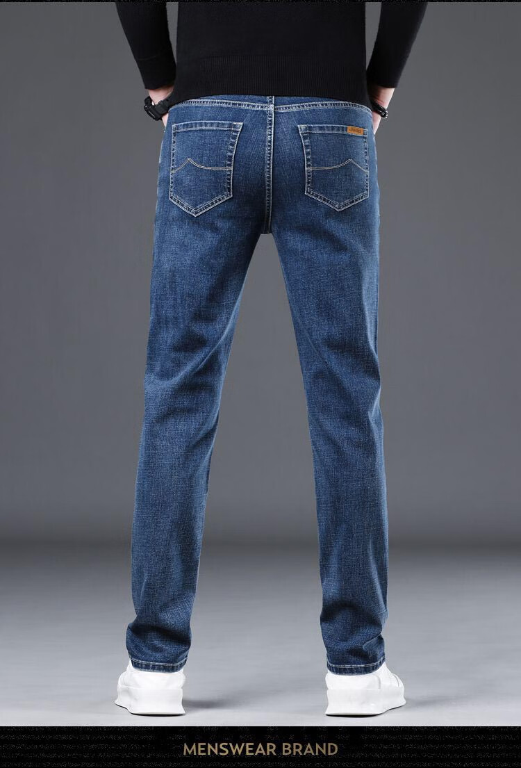 JEEP Spring New Fashion Straight-Leg High-End Men's Jeans, Trendy Pants for Men, 561 Blue, Size 30 15