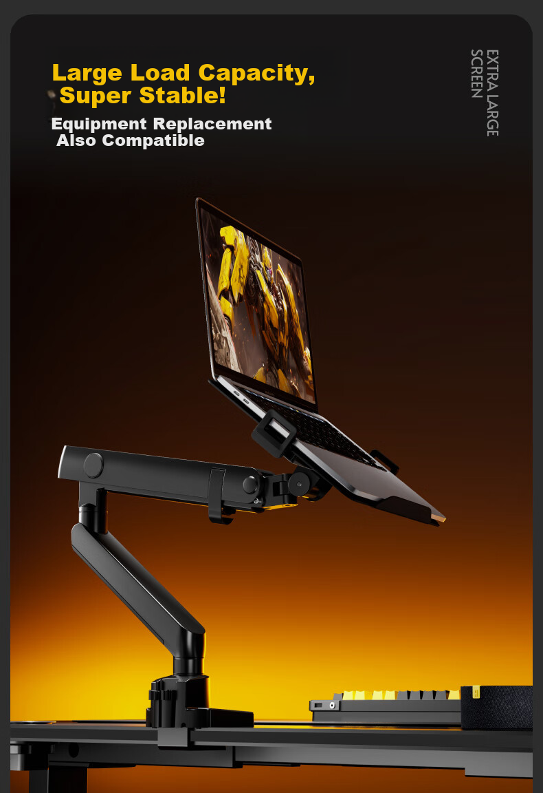 Brateck Beihu Laptop Stand, Notebook Arm Stand, Computer Stand, Monitor Stand, Floating Bracket, Height-Increasing Stand, Desktop Base, E500+APE40 5