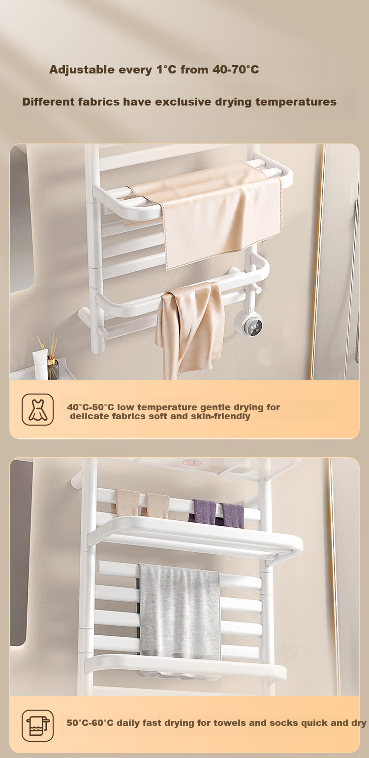 JD Original Warm Cloud Plus Electric Towel Rack, Towel Drying Rack, Bathroom Carbon Fiber Heating Pack Installation, Space Gray 16