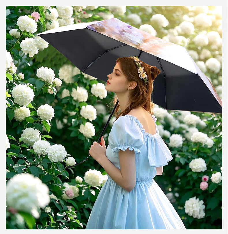Knirps German UV Protection Sun Umbrella Rain Umbrella Ultra-Light Portable Women's Gift Blue 10