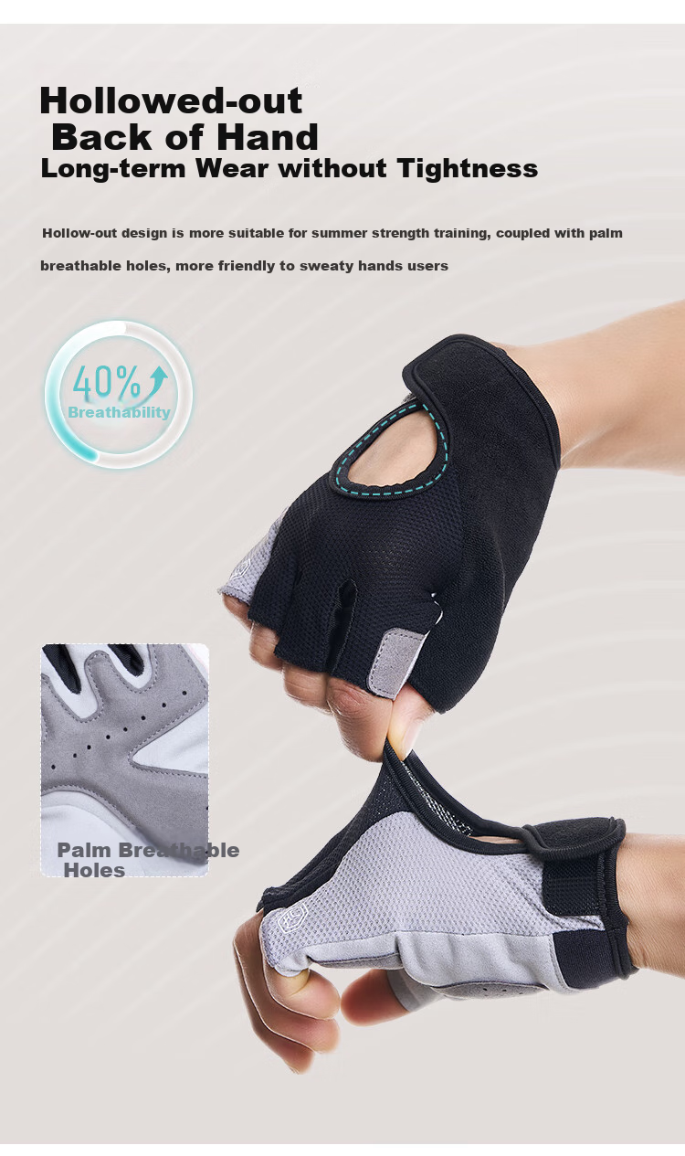 JD Original All-Purpose Women's Fitness Gloves for Pull-Ups, Barbell Exercises, Cycling, Weightlifting, Non-Slip Half-Finger Grip, Pink-Gray, Size S 7