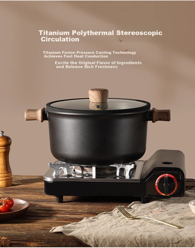 Carote Non-Stick Soup Pot Multi-Functional Stew Milk Pot Steamer Frying Pan Induction Cooker Maifan Stone Instant Noodle Pot 6