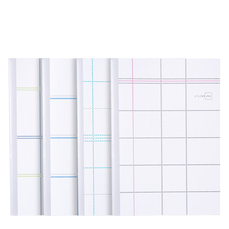 Deli 4 B5/40 Sheets Square Grid Soft Notebook with Stitching, Student Soft Copy Notebook for Notes And Memorization FB540-4