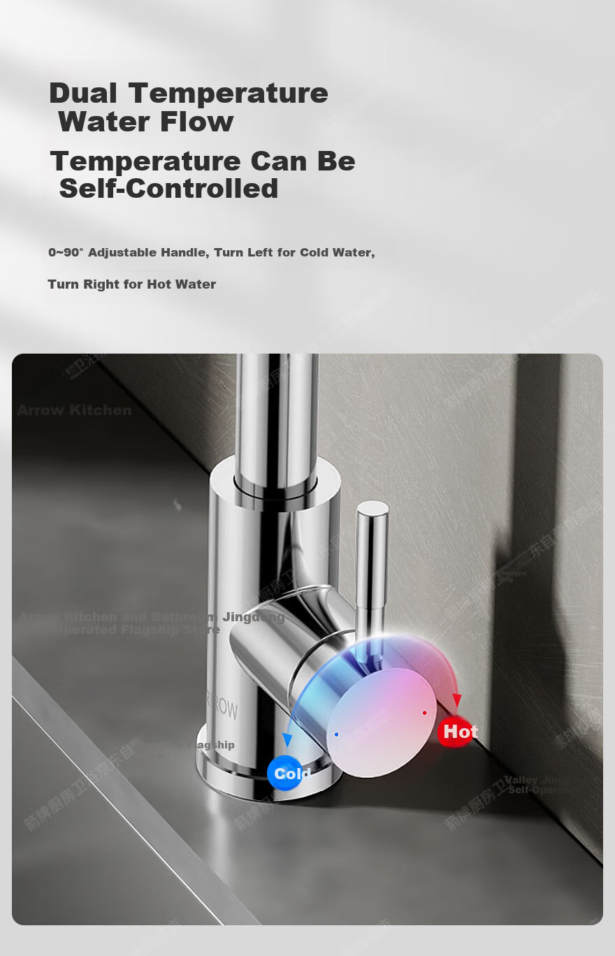 ARROW Kitchen Faucet 3-Function Pull-Out 304 Stainless Steel 360° Swivel Gunmetal Gray 7