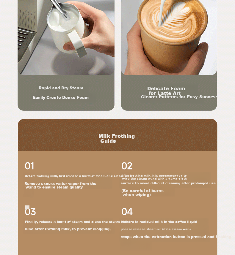 Tuni [Consult Customer Service for Surprises] E1 Compact Home Coffee Machine, Italian Espresso, Semi-Automatic Steam Milk Frother And Latte Art Maker, with Dual Heating System 17