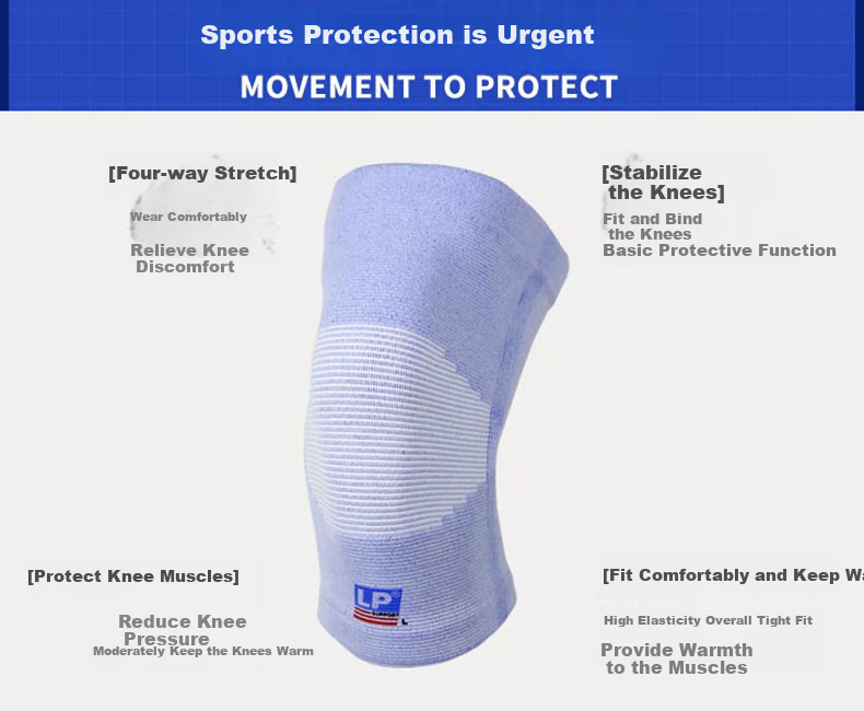 LP 961 Knitted Knee Pads, Breathable And Comfortable, Outdoor Sports Running Knee Joint Protection, Cold-Proof And Heat-Retaining Gear, Two-Piece Set, XL Size 2