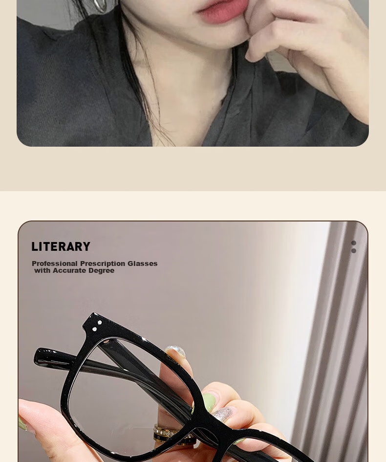 Boshide Blue Light Blocking Glasses, Non-Prescription Lenses, Fashionable Large Frame to Make Face Look Smaller, Bare-Faced Beauty Essential for Women And Men, Black Frame, Glossy Black 4