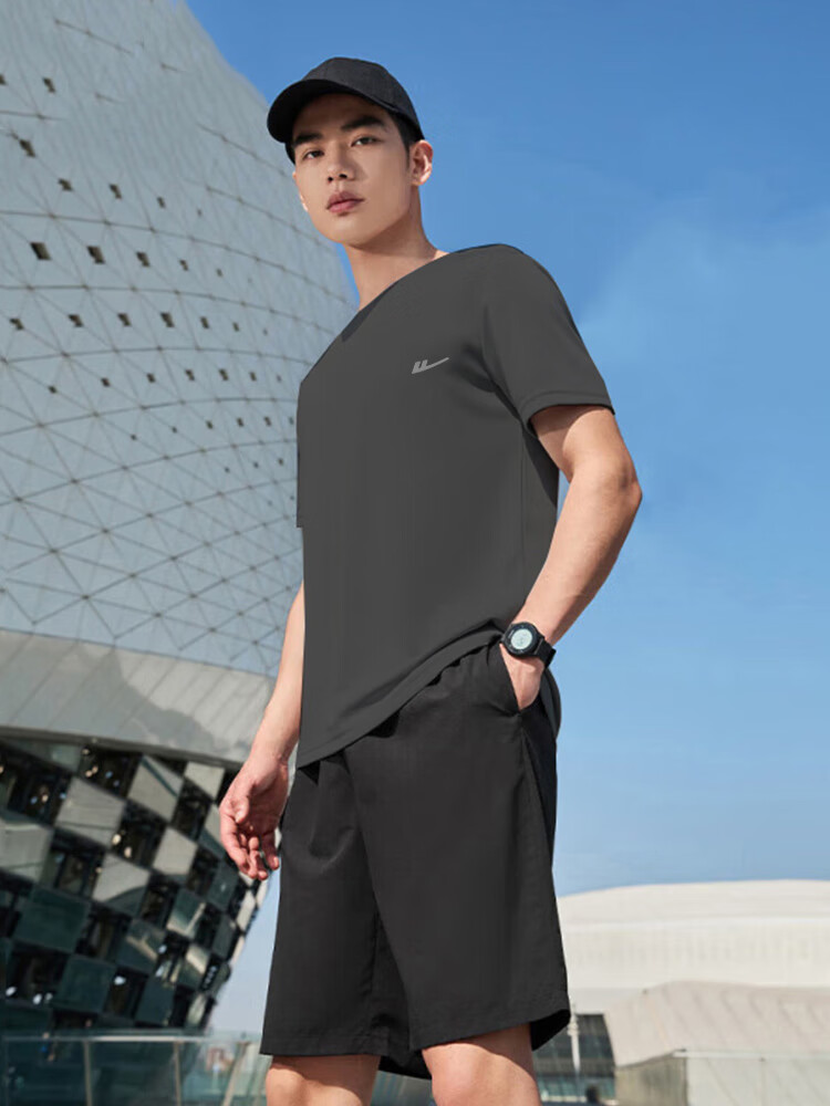 Huili Short-Sleeve T-Shirt for Men, Outdoor Sports Breathable Quick-Dry Shirt, Men's Running Training Fitness T-Shirt, Casual Round Neck Top for Me 11