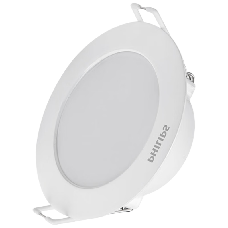 PHILIPS 7W LED Ultra-Thin Recessed Downlight for Living Room Ceiling, Cut-Out Size 100-105mm, Cool White 6500K