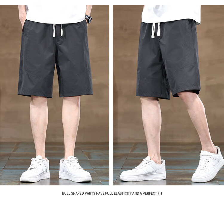 JEEP Ice Silk Quick-Dry Men's Casual Shorts, Loose-Fitting Cargo Five-Point Pants for Men, Summer 2026 Mid-Length Shorts 9