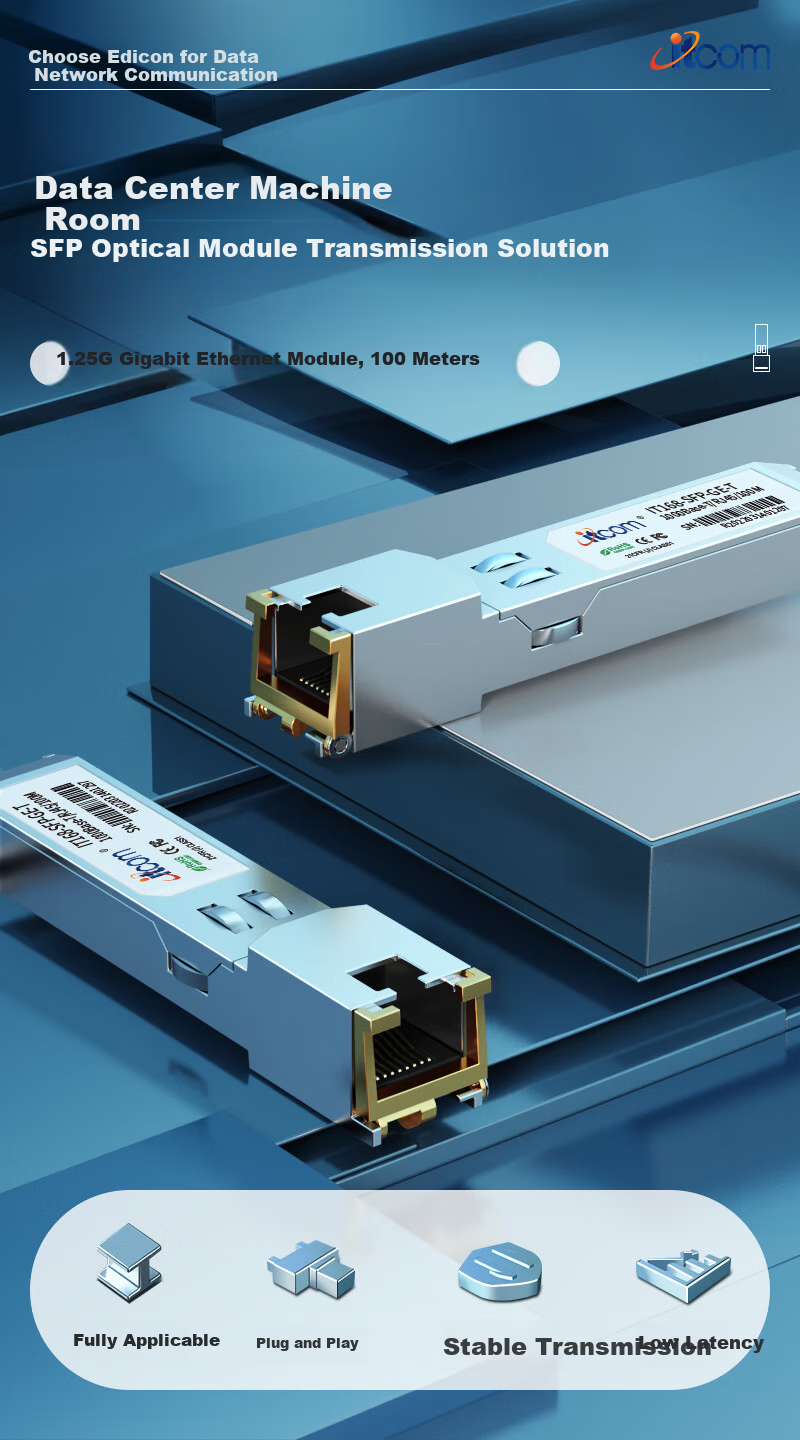 Itcom, 10 Gigabit Optical to Electrical Port Module, Optoelectronic Conversion Module, SFP+ Electrical Port Optical Module, Full-Speed Adaptive 30 Meters, IT168-SFP 1