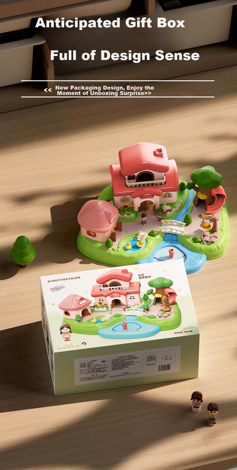 Kakabeier [4-Person Couple] Children's Magnetic Pretend Play Toy, for Girls Aged 3-6, Birthday Gift, Luxurious Surprise Garden Villa 9