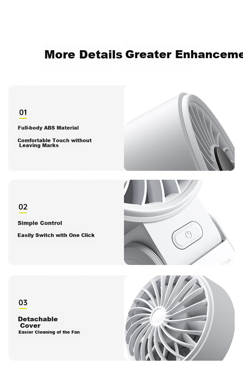 Jisu (JISULIFE) Handheld Mini Fan, Portable Folding Compact High-Speed Energy-Saving Powerful Fan, Outdoor Neck-Hanging Desktop Ultra-Long Battery Life Electric Fan, LIFE7 Gray 16