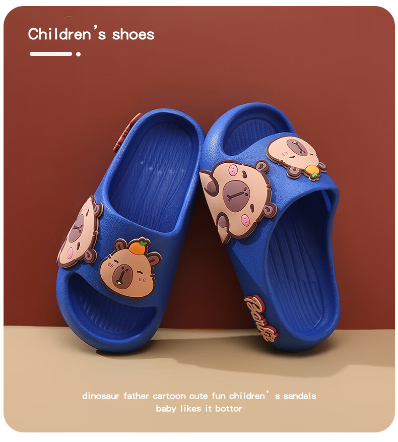 ABC KIDS Children's Sandals, Boys Indoor Bath Slippers, Baby Home Slippers, Girls Cute Slide Sandals, 8637 Royal Blue, Size 40-41 9
