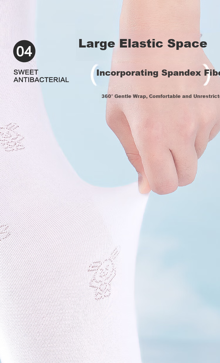 Hongdou Girls' Antibacterial Velvet Dance Socks, Mesh Leggings, 2-Piece Set, White 155-165 6