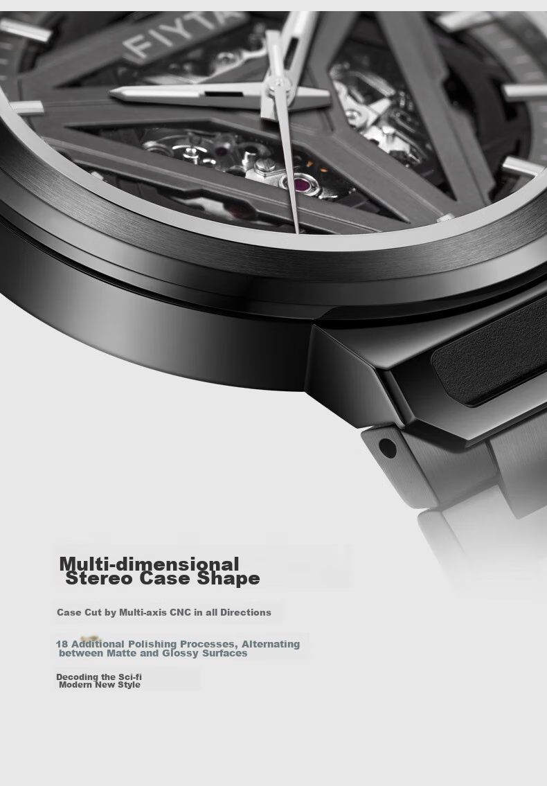 FIYTA Star Series "Space Capsule", Cool Black Hollow Mechanical Chinese Style Men's Watch, Holiday Gift for Me 7