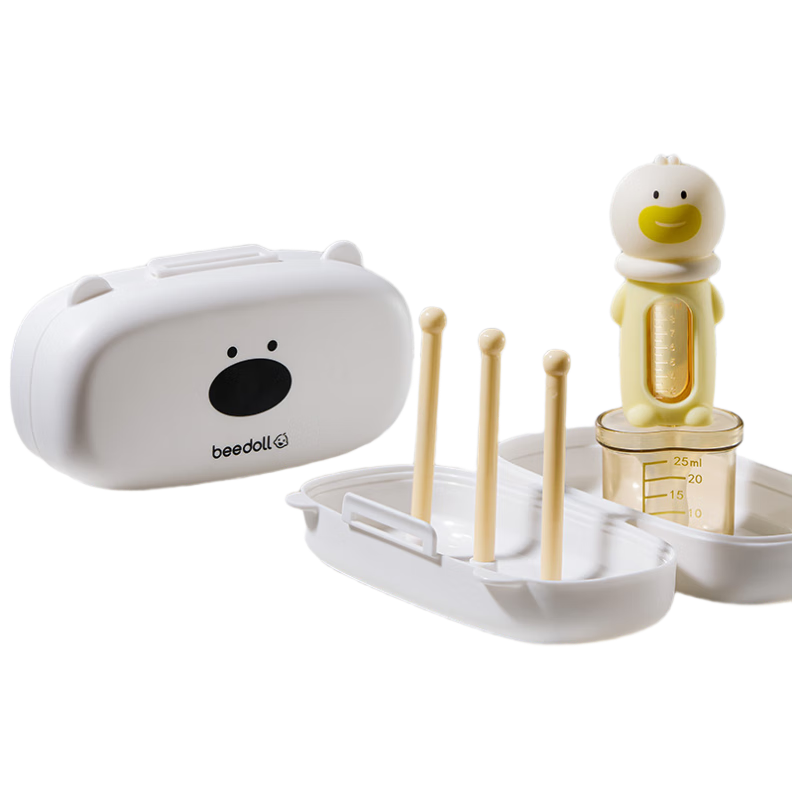 Beedoll Baby Medicine Feeding Device, Anti-Choking Liquid Dispenser, Water Drinking Bottle with Nipple for Medication, Portable Duck-Shaped Desig