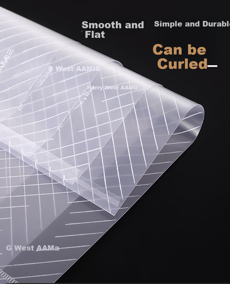 SIMAA 50-Pack A4 Button Closure Transparent File Folders for Students, Striped Thickened Waterproof Exam Paper Document Storage Pouches, Office File Folders, Stationery 20562 4