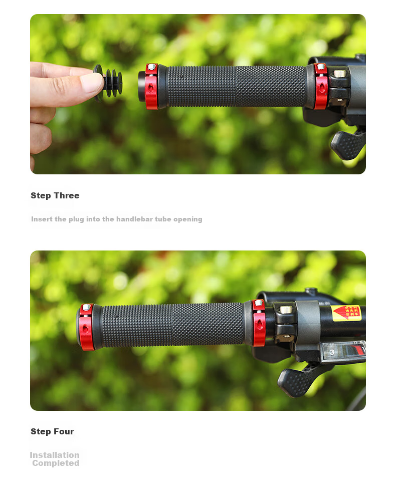 FOREVER Bicycle Handlebar Cover, Universal Mountain Bike Handlebar, Aluminum Alloy Locking Rubber Handlebar Grip, Non-Slip Handlebar Cover 9