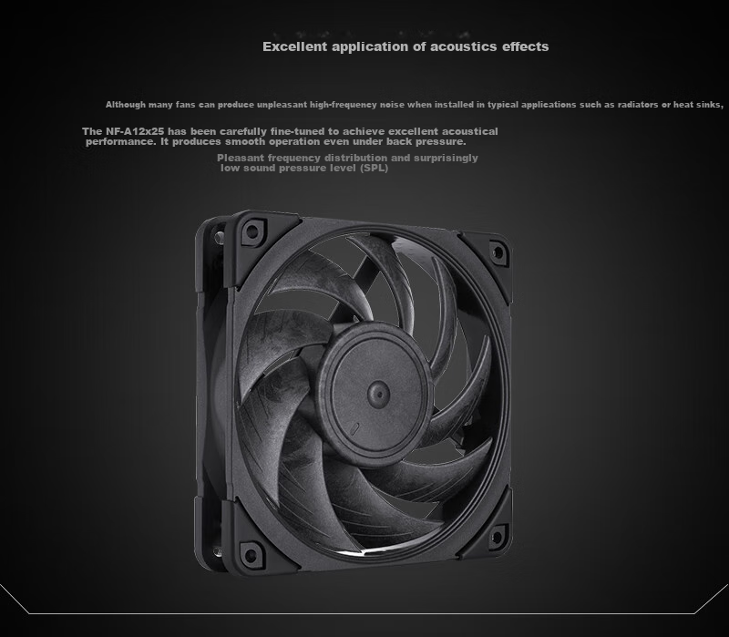 Noctua NF-A12x25 PWM chromax.black 12cm Fan Intelligent Temperature Control/4-Pin Fan Water Cooling Exhaust Fan Case Fan Black 2