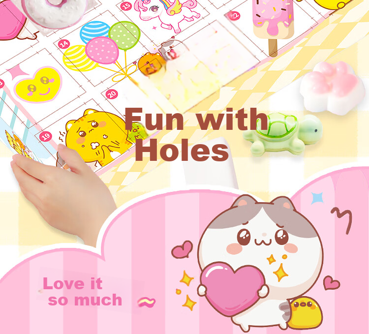 Huangen, Unboxing Surprise Box, Hole-Punch Toy, Poke Fun, Lucky Draw, Girls' Birthday Gift, for Ages 4-12 1