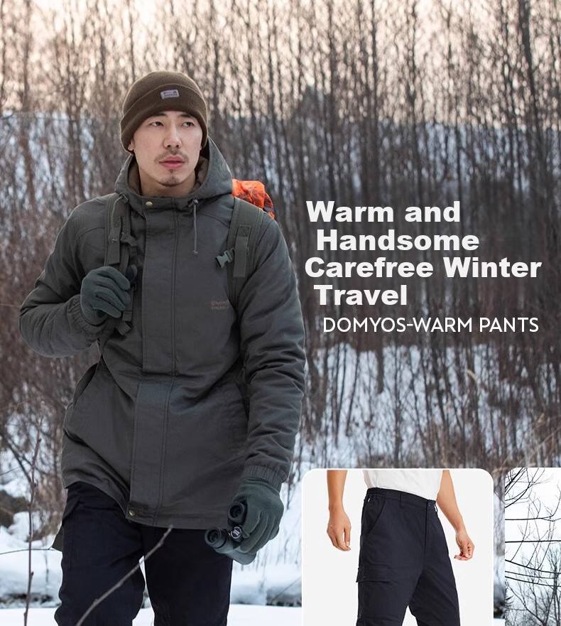 DECATHLON Outdoor Sports Casual Pants, Long Trousers, Workwear for Men, Autumn Fleece-Lined Warm Pants, Army Green, S-4228356 1
